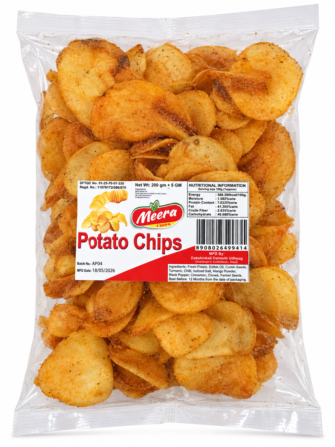 NEPALI SPICY POTATO CHIPS - 200GM