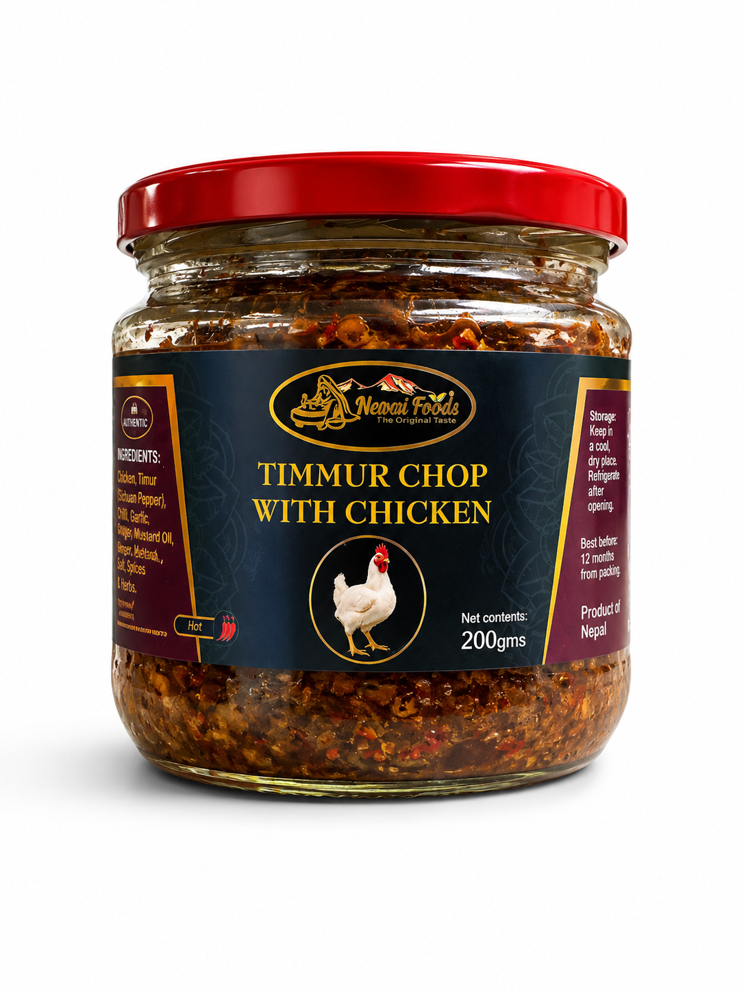 CHICKEN PICKLE WITH TIMUR CHOOP (CHICKEN ACHAR WITH TIMUR CHOOP) - 200GM
