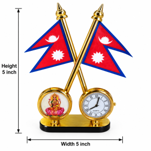 NEPAL FLAG WITH GODDESS LAXMI - CAR DASHBOARD FLAG