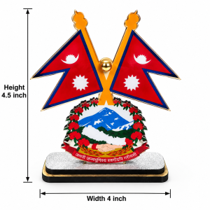 NEPAL FLAG WITH NATIONAL QUOTE - CAR DASHBOARD FLAG