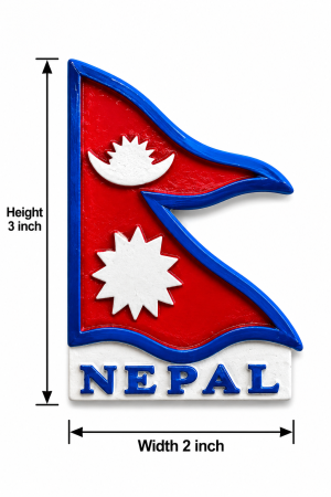 NEPAL FLAG SOUVENIR (3D) - STONE WITH MAGNET BASED