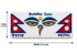 BUDDHA EYES NEPAL FLAG SOUVENIR (3D) - STONE WITH MAGNET BASED