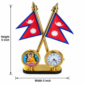 NEPAL FLAG WITH LORD BUDDHA - CAR DASHBOARD FLAG