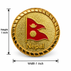 NEPAL FLAG GOLD BADGE WITH HOOK