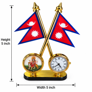 NEPAL FLAG WITH GODDESS DURGA - CAR DASHBOARD FLAG
