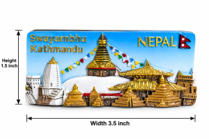 SWAYAMBHUNATH KATHMANDU NEPAL SOUVENIR (3D) - STONE WITH MAGNET BASED