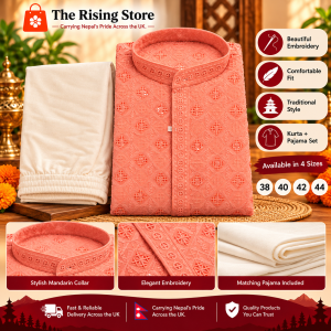 MENS KURTA SET - PEACH PINK